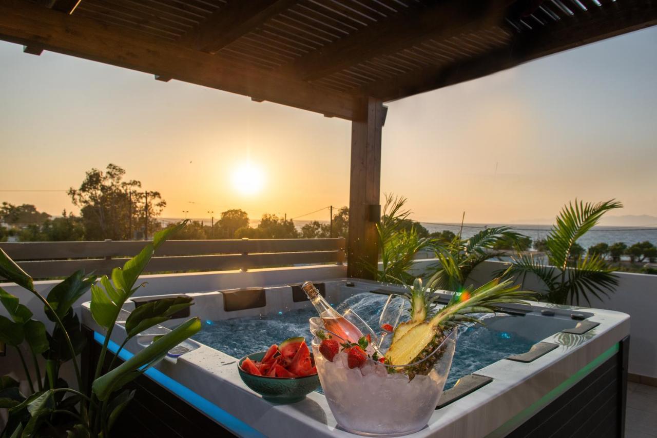 Odyssea Top View & Hot Jacuzzi Front Beach Kremastí Extérieur photo