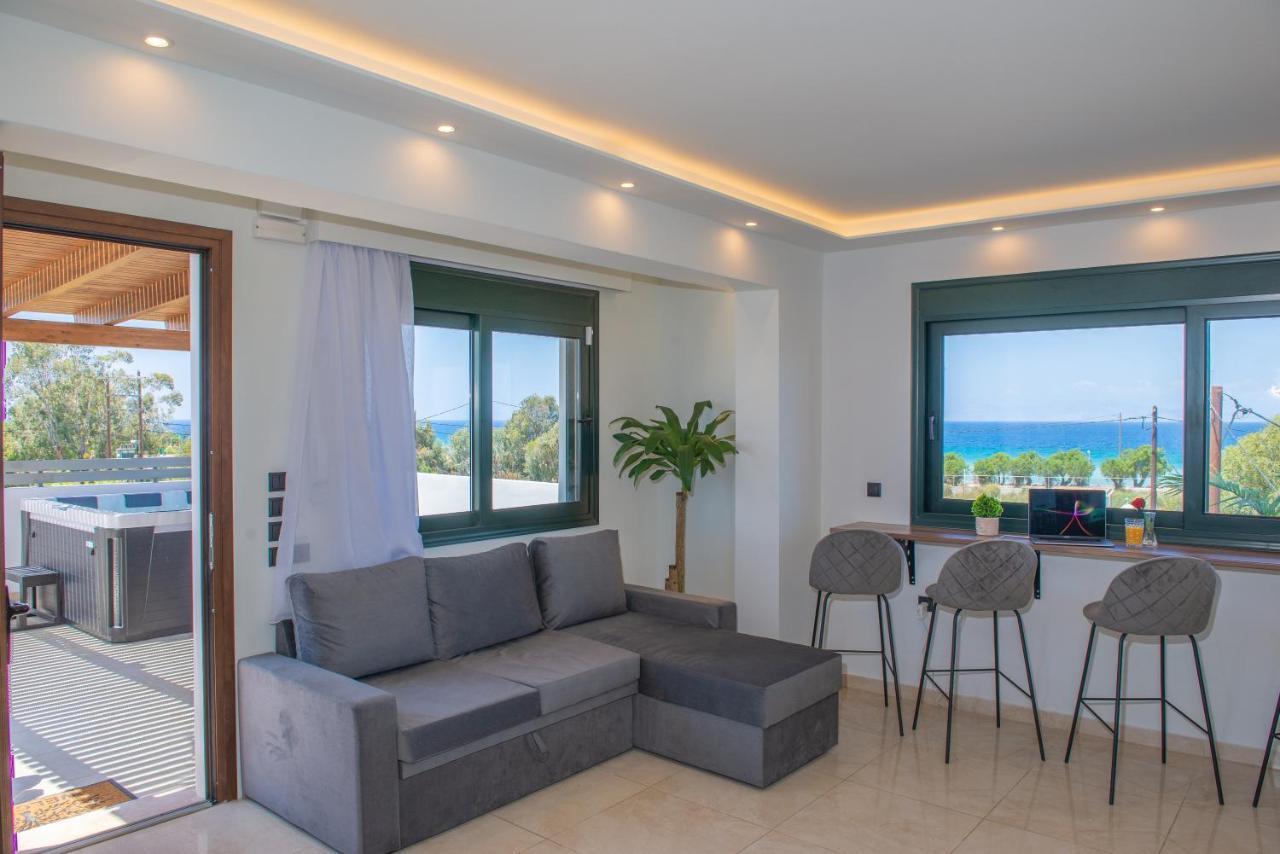 Odyssea Top View & Hot Jacuzzi Front Beach Kremastí Extérieur photo