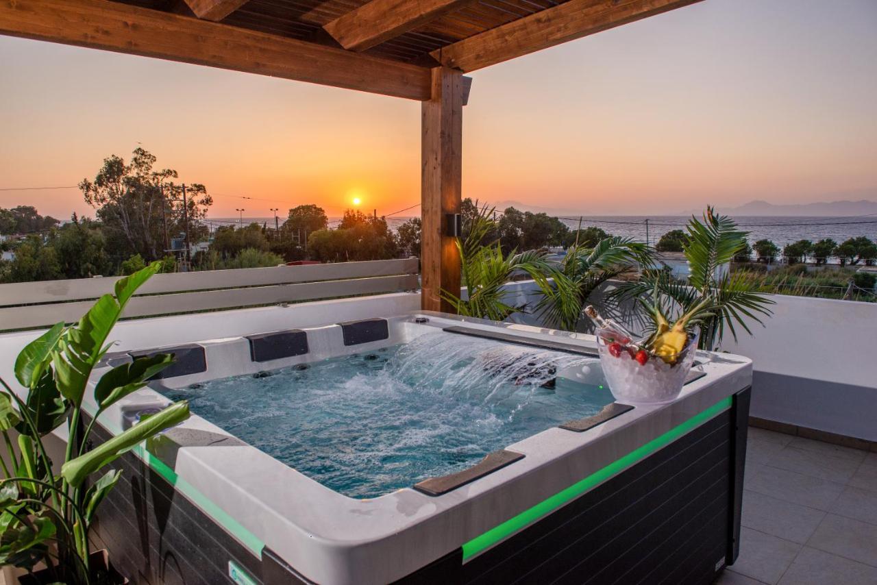 Odyssea Top View & Hot Jacuzzi Front Beach Kremastí Extérieur photo
