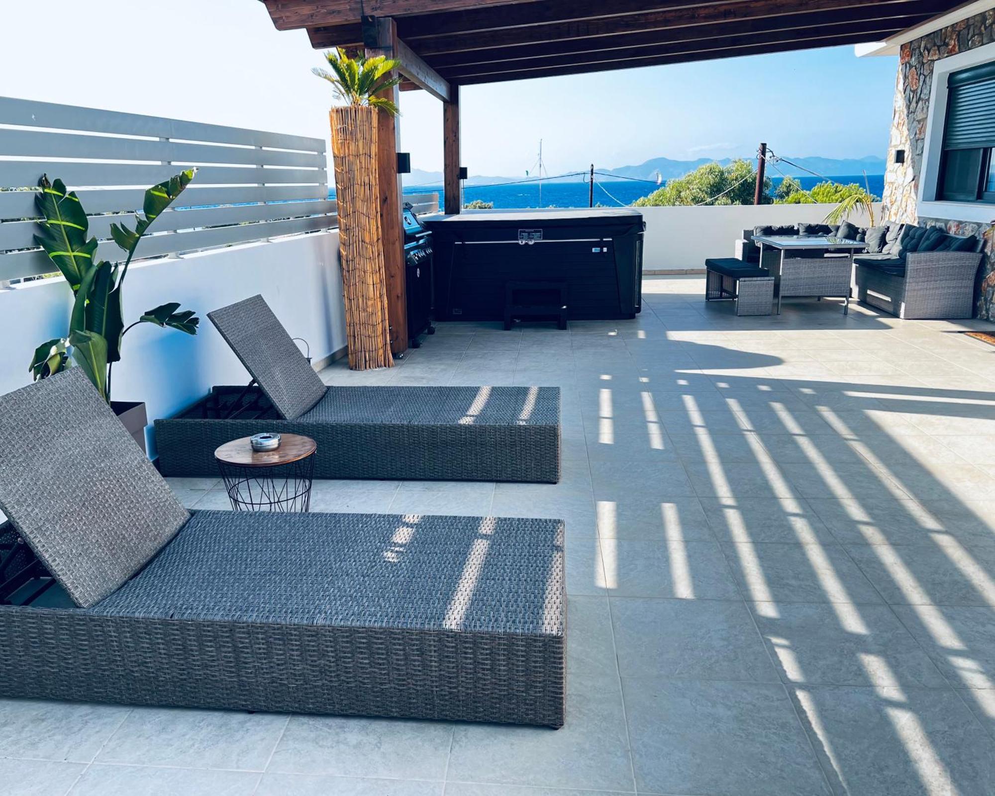 Odyssea Top View & Hot Jacuzzi Front Beach Kremastí Extérieur photo
